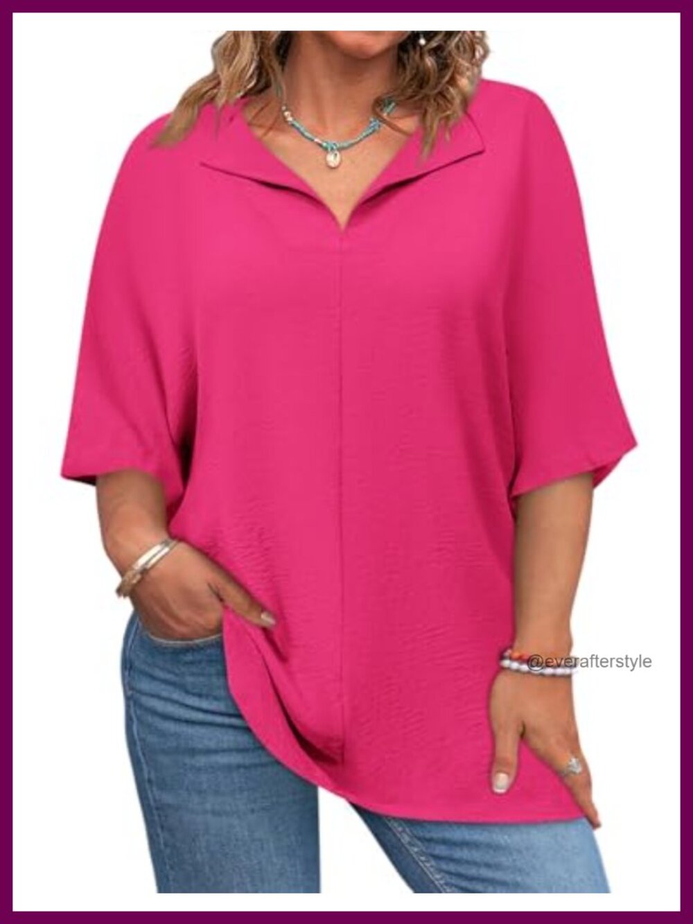 Plus Size Womens Loose Fit V Neck Short Sleeve Tunic Blouse Summer Casual Top